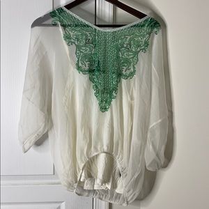 White and green summer blouse!
